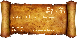 Szőllősi Herman névjegykártya