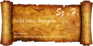 Szőllősi Herman névjegykártya